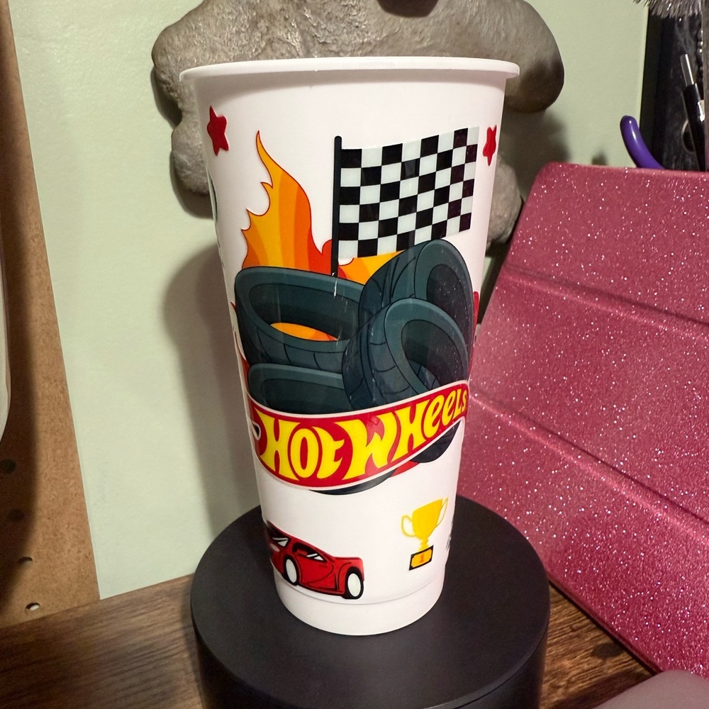 Hot Wheels White Drinkware Cup